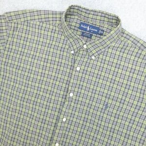 Ralph Lauren Greggor Short Sleeve Plaid Button Down Shirt Men's XXL Cotton